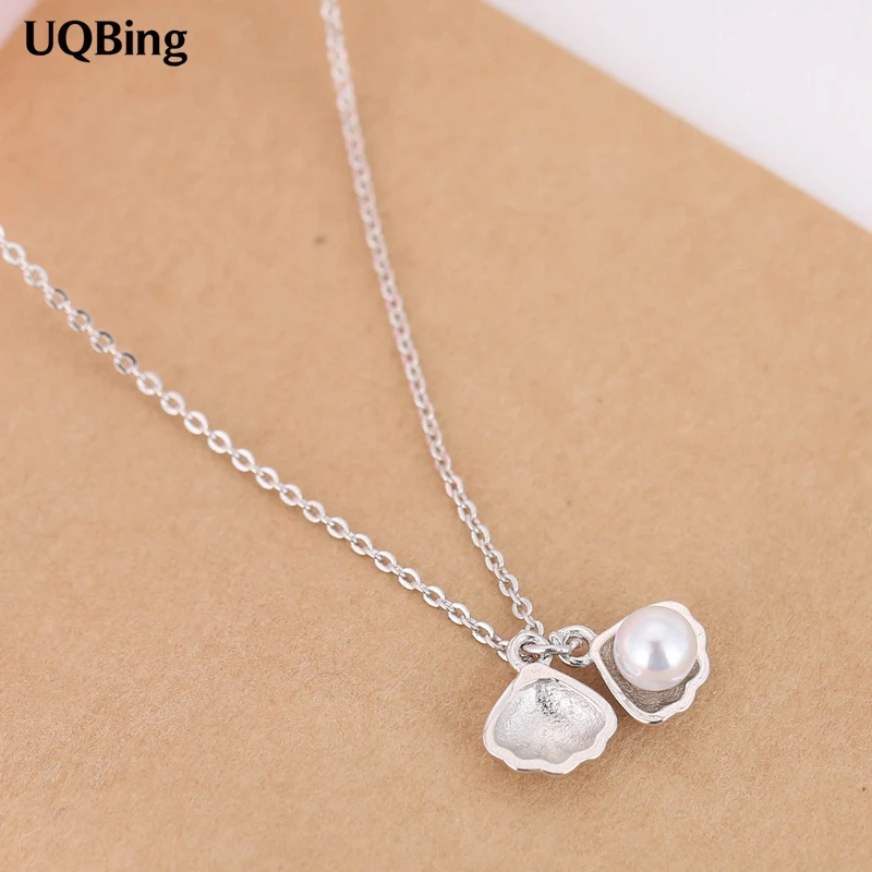 

925 Sterling Silver Shell Pearl Pendants&Necklaces Pure Sterling Silver 925 Chain Necklace Jewelry