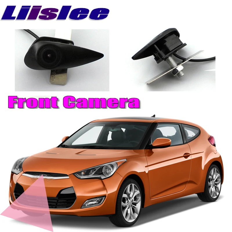 LiisLee Автомобильная фронтальная камера для Hyundai Veloster 2011 2018 с логотипом слепых зон