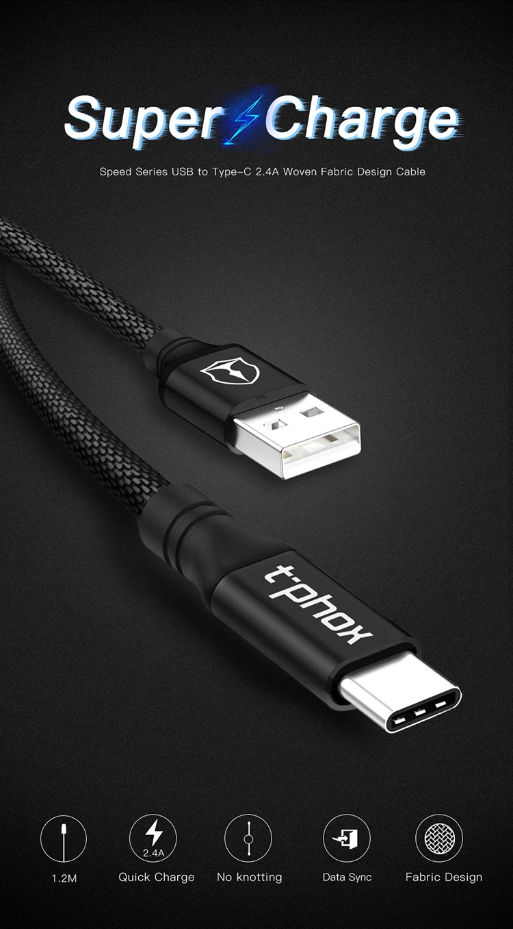 T-phox Тип usb C кабель для Xiaomi Redmi Note 7 Mi9 USB C кабель для samsung S10 S9 провод для быстрого заряда USB-C зарядки шнур