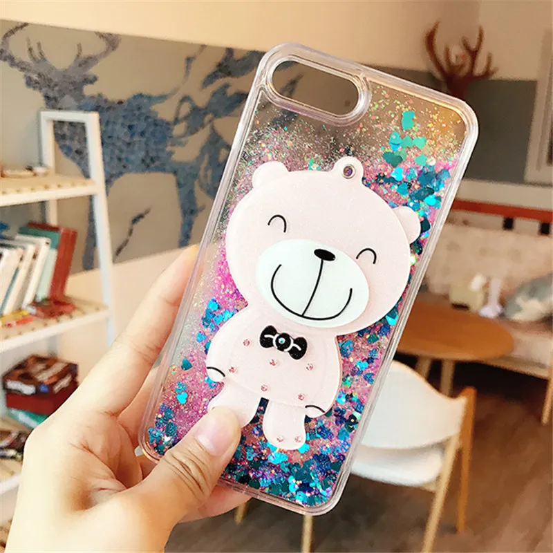 Для XiaoMi A1 5X A2 6X Lite RedMi Note 4 4X Prime 5 Plus Pro 5A S2 6 с рисунком кошки медведя зеркало жидкость