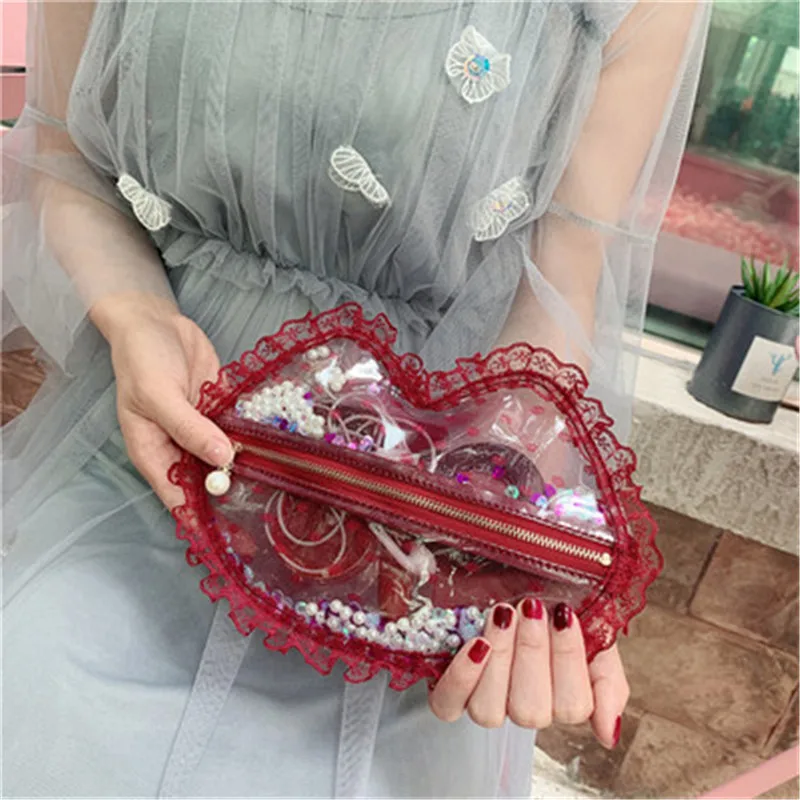 LEI LIN косметичка для девочек на молнии сексуальный женский красный шарф в горошек