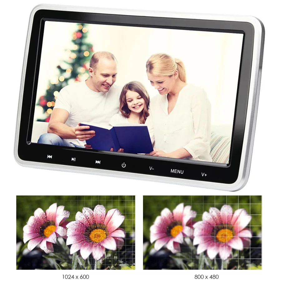 10 1 дюймов подголовник автомобиля ТВ монитор DVD видео 1024x600 Кнопка экрана игры