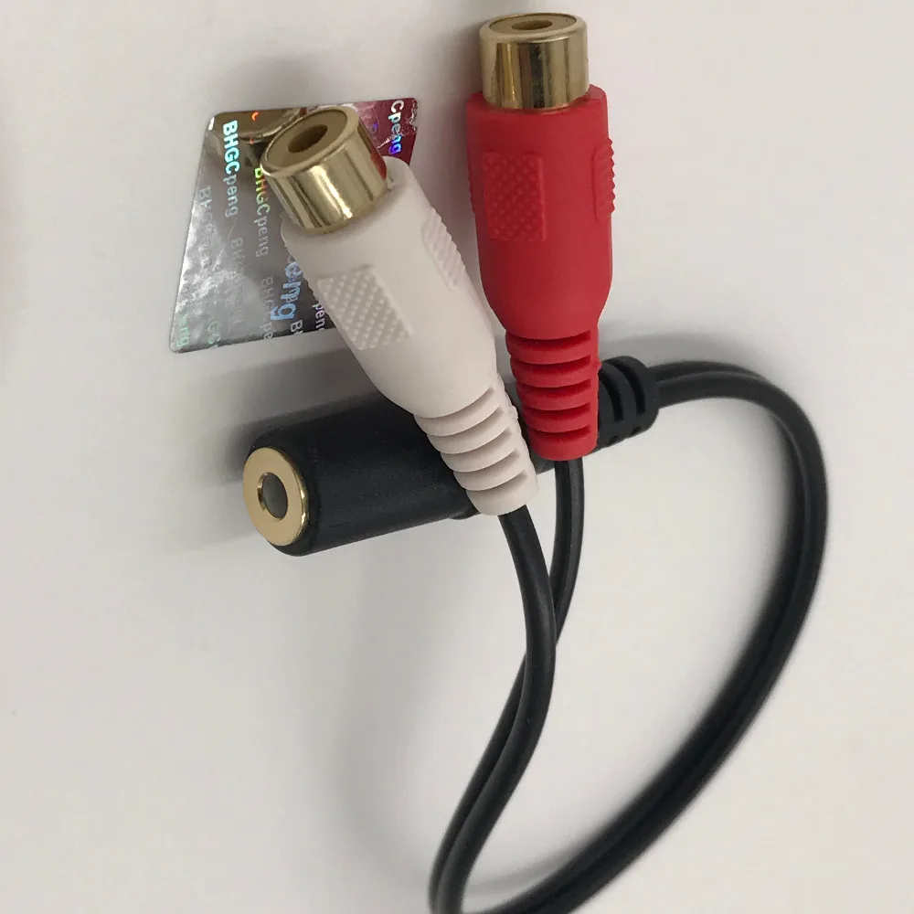 3.5mm Jack to 2 RCA Female Cable Gold Plated High Quality Stereo Audio For Headphone 20cm 1Pcs | Электроника