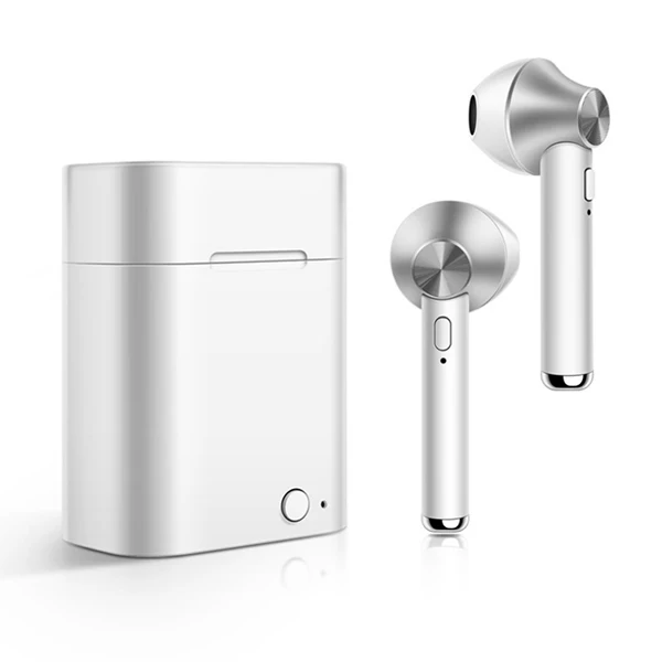 Серебристый ACCEZZ TWS Bluetooth беспроводные наушники водонепроницаемые стерео кнопки управления водонепроницаемые наушники для iphone XS samsung мобильный телефон - Цвет: Серебристый