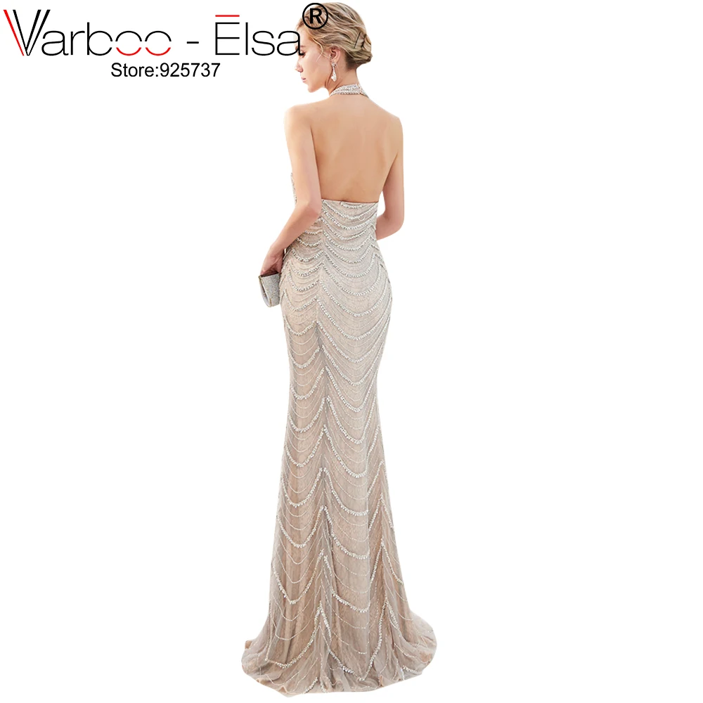 Женское вечернее платье-русалка без рукавов с открытой спиной | Свадьбы и
