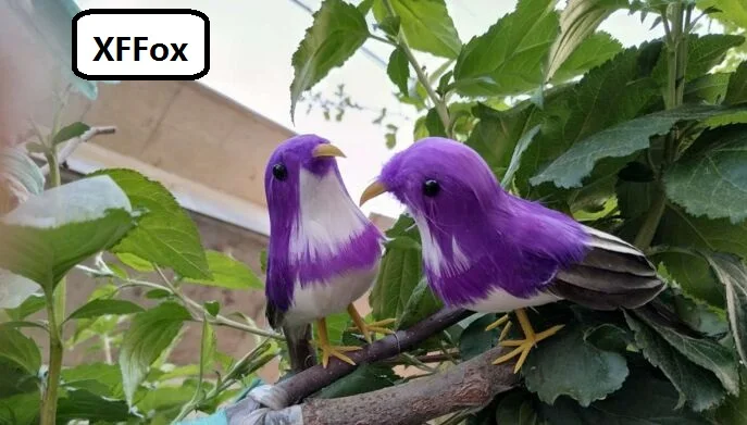 

a pair of real life purple bird models foam&feather simulation vivid bird dolls gift about 12cm xf0906