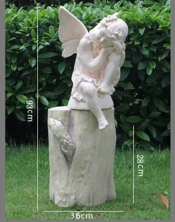 sleep angel and stub Скульптура садовая мебель Ангел чтение кампус и ремесла творческие украшения Статуя ангелов во дворе на открытом воздухе во дворе - Цвет: sleep angel and stub