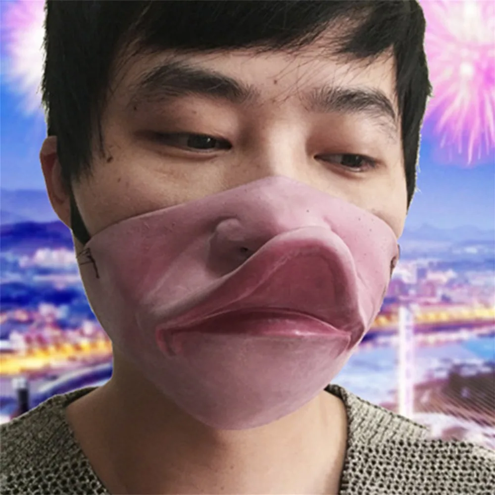 Мужская и женская латексная большая забавная страшная маска Полулицо Косплей