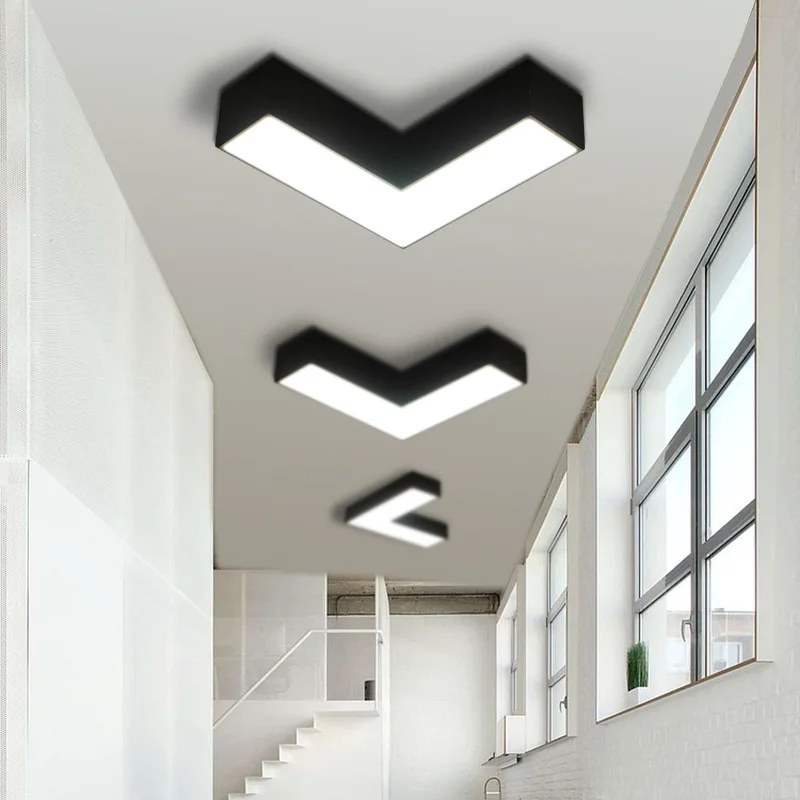 

Modern Simple Creative Geometry Office Hotel Office ceiling light Corridor Aisle Led light Acrylic Black White