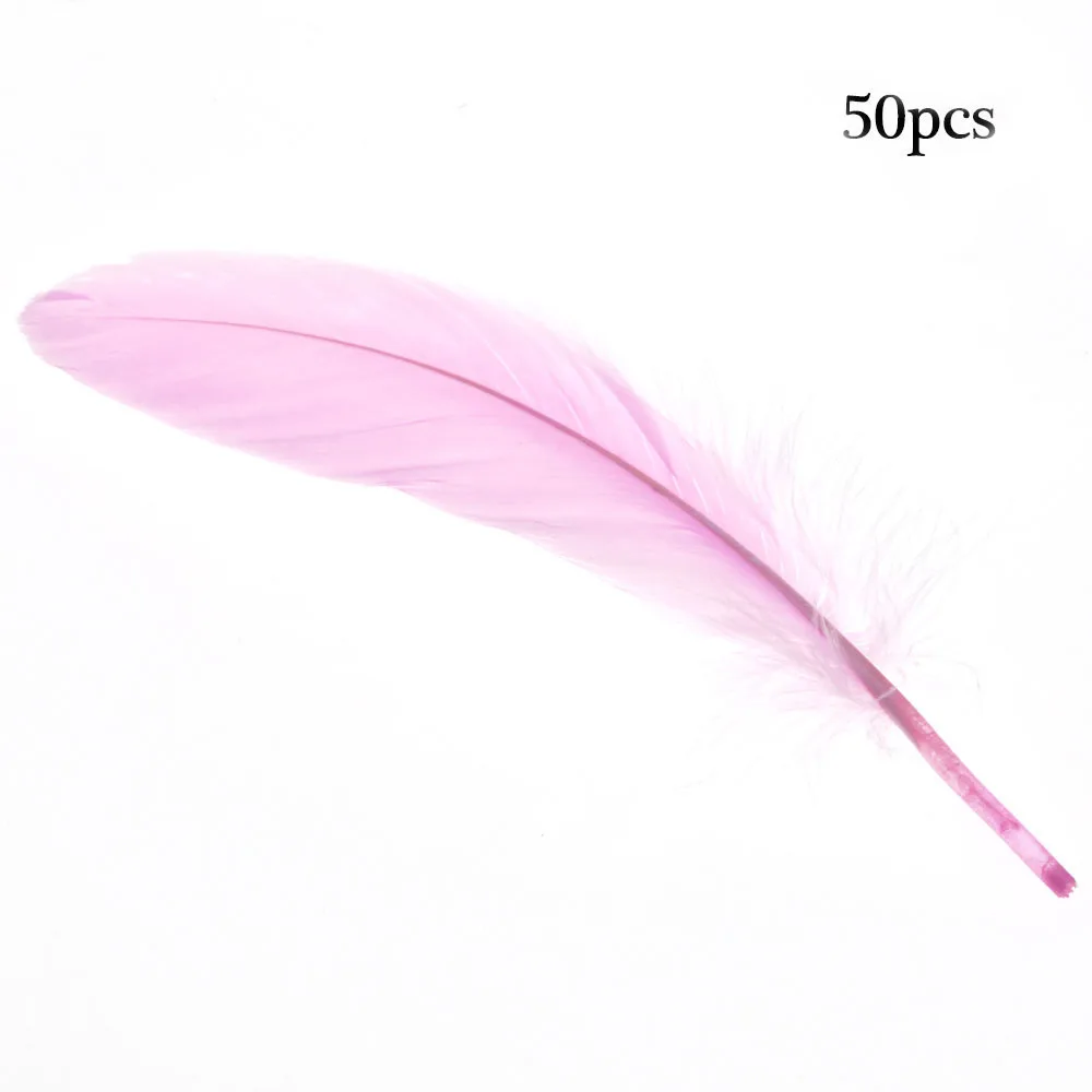 pink 50 шт. натуральный гусь перо 15-20 см поделки DIY чистые перья для свадебного декора ювелирные изделия баллоны одежда украшения аксессуары - Цвет: pink
