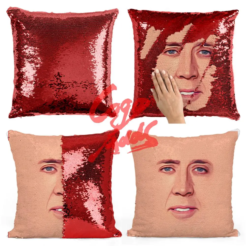 Николя клетка Подушка Чехол sequin Уход за кожей лица два цвета волшебная кружка