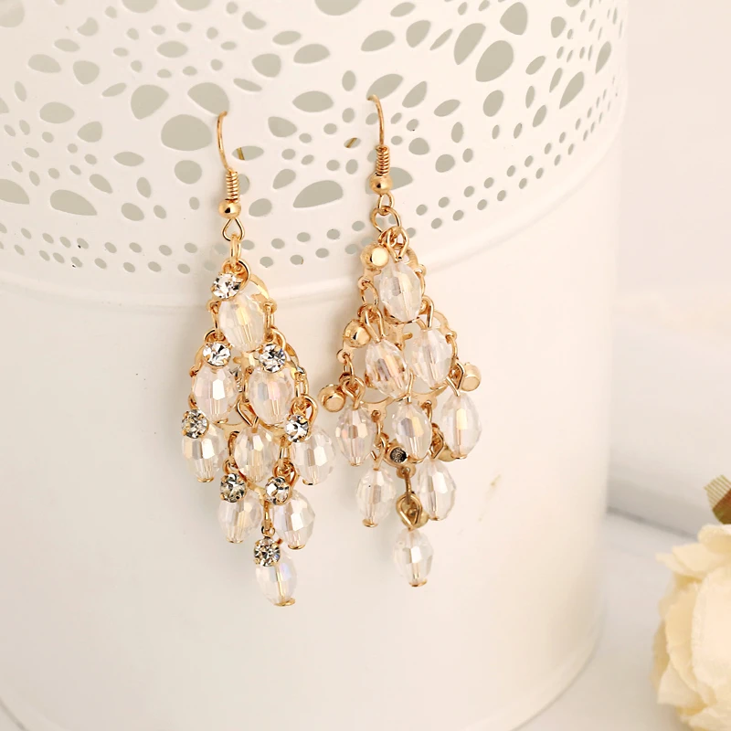 YFJEWE дизайн Новые вишневые хрустальные серьги для женщин Стразы комбинированные