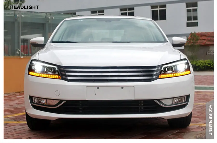 2 шт. светодиодный фары для VW Passat 2011- светодиодный Автомобильные фары ангельские глазки комплект ксеноновых фар, Высокопрочная конструкция протовотуманная подсветка Габаритные огни