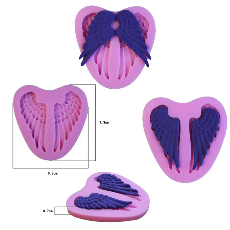 Angel wings Shape 3D fondant cake silicone mold for polymer clay molds chocolate pastry candy Clay making decoration tools | Дом и сад