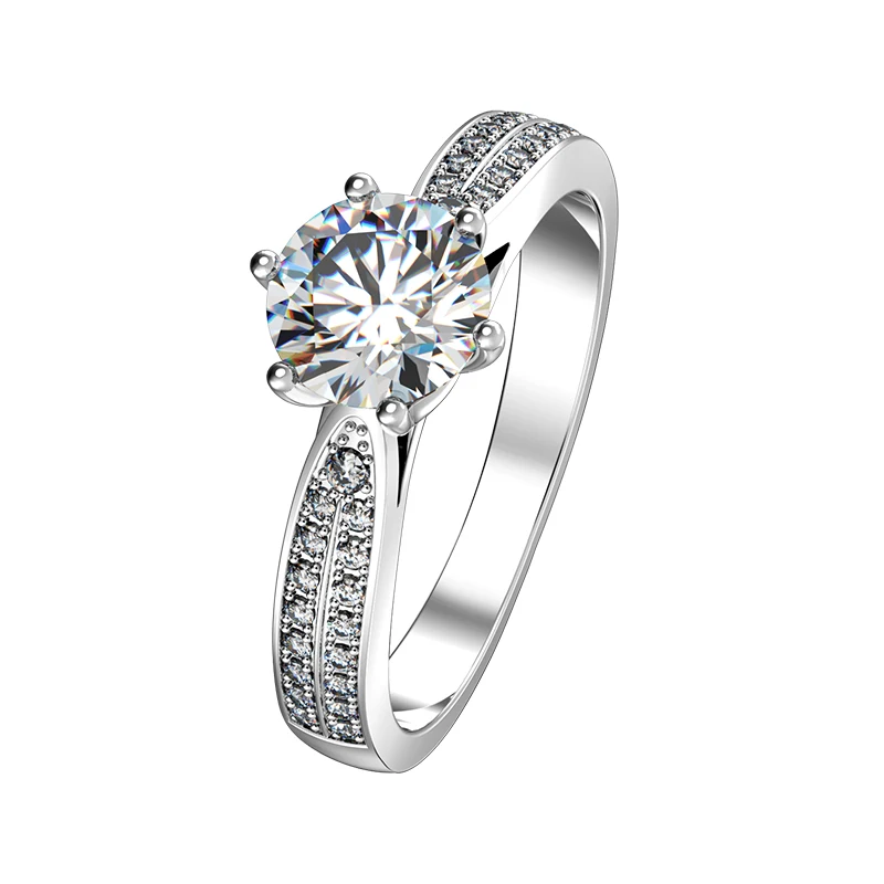 

THREEMAN, блестящее обручальное кольцо, 1Ct, Moissanite Lab Grown, Настоящее 14 КТ, белое золото, женское кольцо, ювелирное изделие на День святого Валентина ...