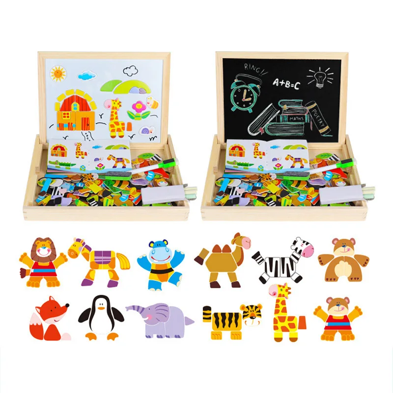 1 SET Forest Детские Магнитные Головоломки, детские 3D развивающие игрушки, магнитные наклейки, магнитные головоломки, подарок на Рождество - Цвет: 1 SET Forest