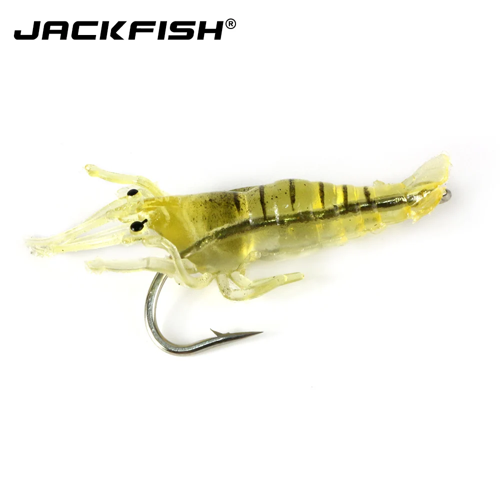 JACKFISH Мягкая приманка креветки с крючком 10 шт./лот мягкие искусственные приманки 4