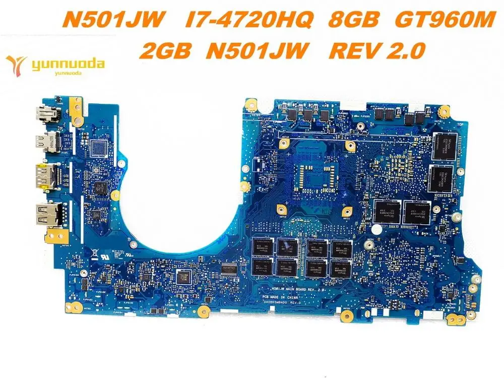 Оригинальная материнская плата для ноутбука ASUS N501JW I7-4720HQ 8 Гб GT960M 2 REV 0