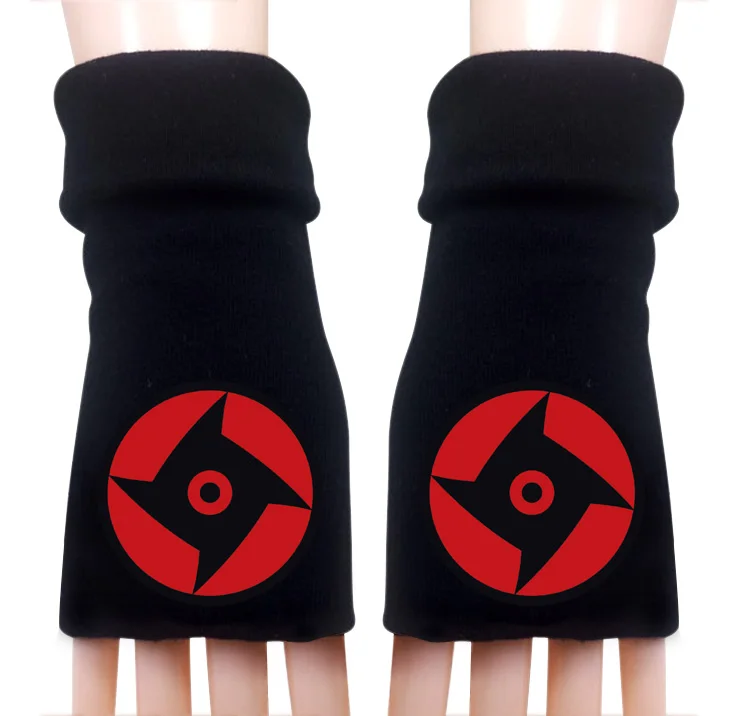 Style 15 Для мужчин и женщин японского аниме мультфильм Наруто ниндзя Hokage зимние теплые перчатки половина пальцев Косплей Аксессуары - Цвет: Style 15