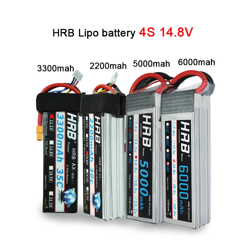 HRB Lipo 3S 4S 11 1 V 14 8 5000mah 2S 6S 7 4 22 2 батарея 2200mah 2600mah 3300mah T для TRAXXAS 1:10 RC Car FPV Boat | Игрушки и