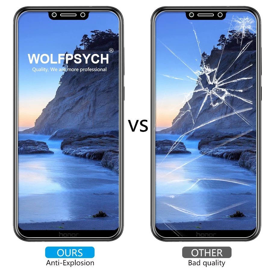 WOLFPSYCH 2.5D Закаленное стекло для huawei Honor Play 9 H прозрачная защитная пленка против
