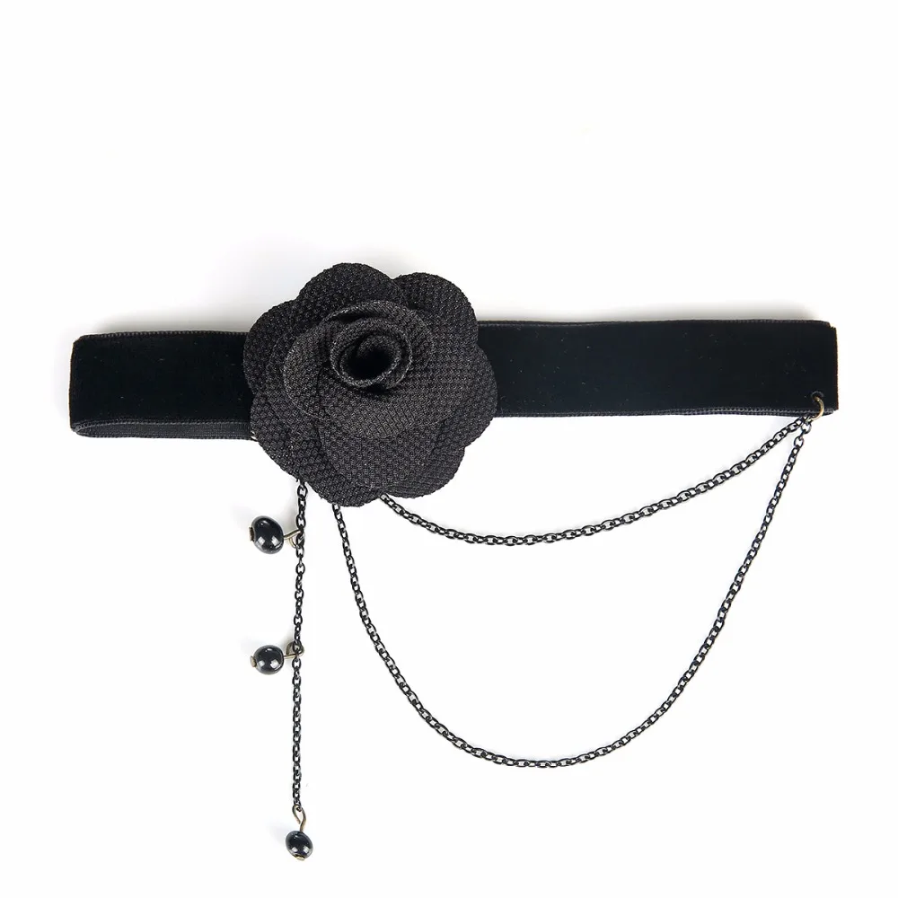 Богемные украшения ожерелья-Чокеры с красными цветами Женская Подарочная Мода