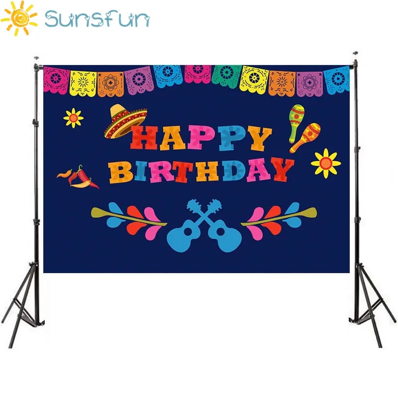 Sunsfun Мексика Fiesta тематический фон Коко День рождения для фотосъемки вечеринок