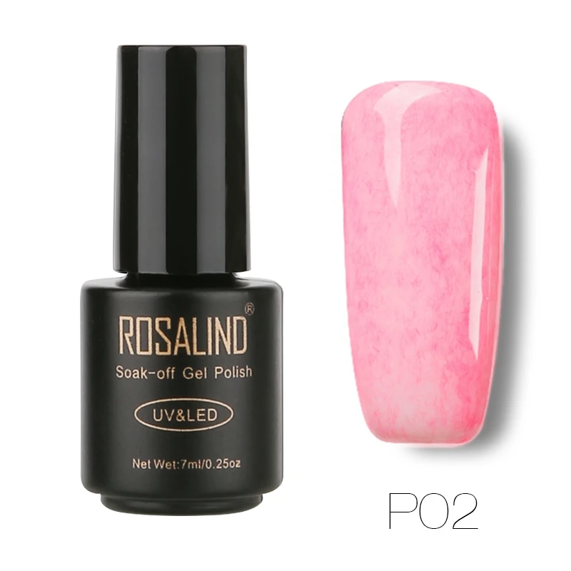 P02 ROSALIND 7 мл Лак для ногтей искусственный мех эффект P01-26 гель лак для ногтей Дизайн ногтей УФ светодиодный отмачиваемый гель белый лак набор для маникюра - Цвет: P02