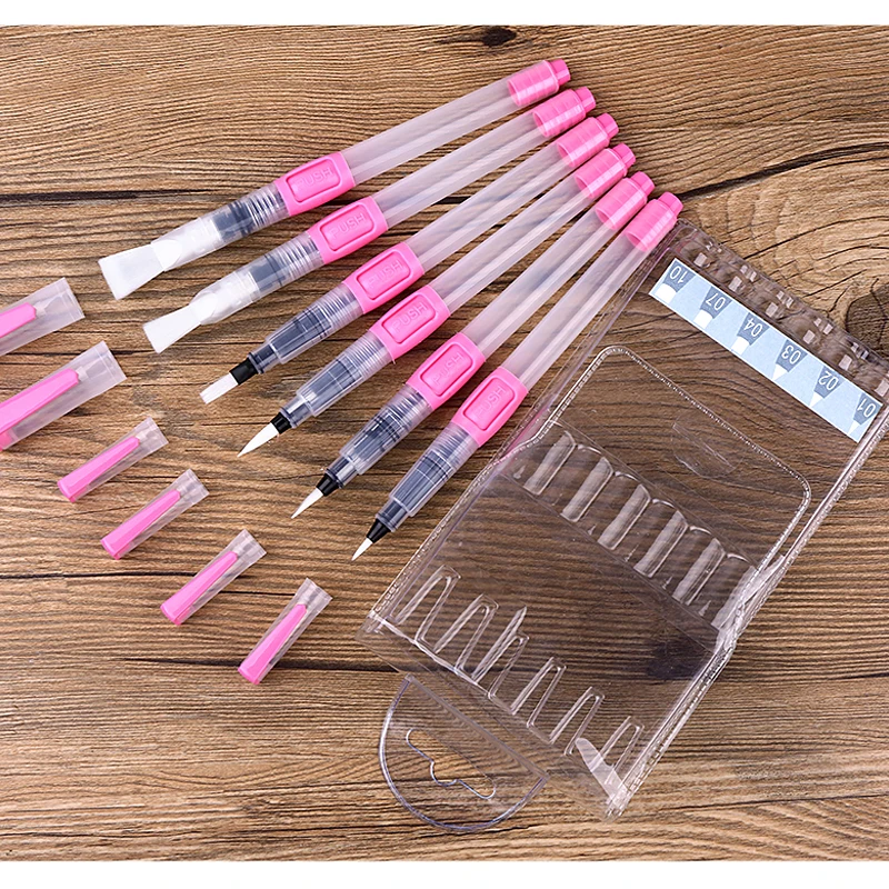 6Pcs Water Brush Paint Set Large Capacity Soft Watercolor Painting Pen For Beginner Drawing Art Supplies | Канцтовары для офиса и