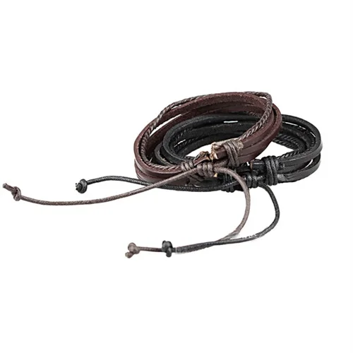 Мужская мода MINHIN многослойный Плетеный браслет из натуральной кожи Браслет