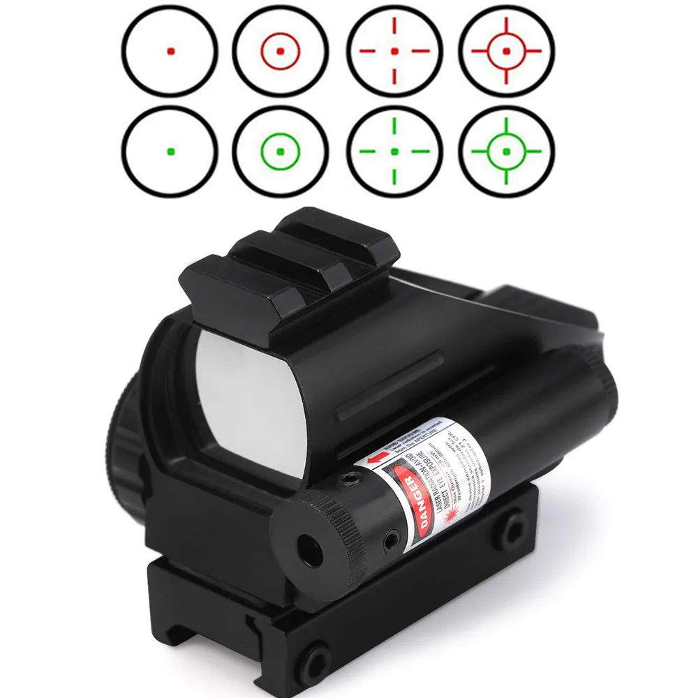 

Тактический охотничий голографический 4 типа рефлекторный зеленый красный точечный прицел + Лазерный Прицел Комбинированный страйкбол