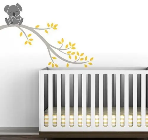 Большая 104 см съемная клеевая пленка Коала на ветке дерева детская виниловая