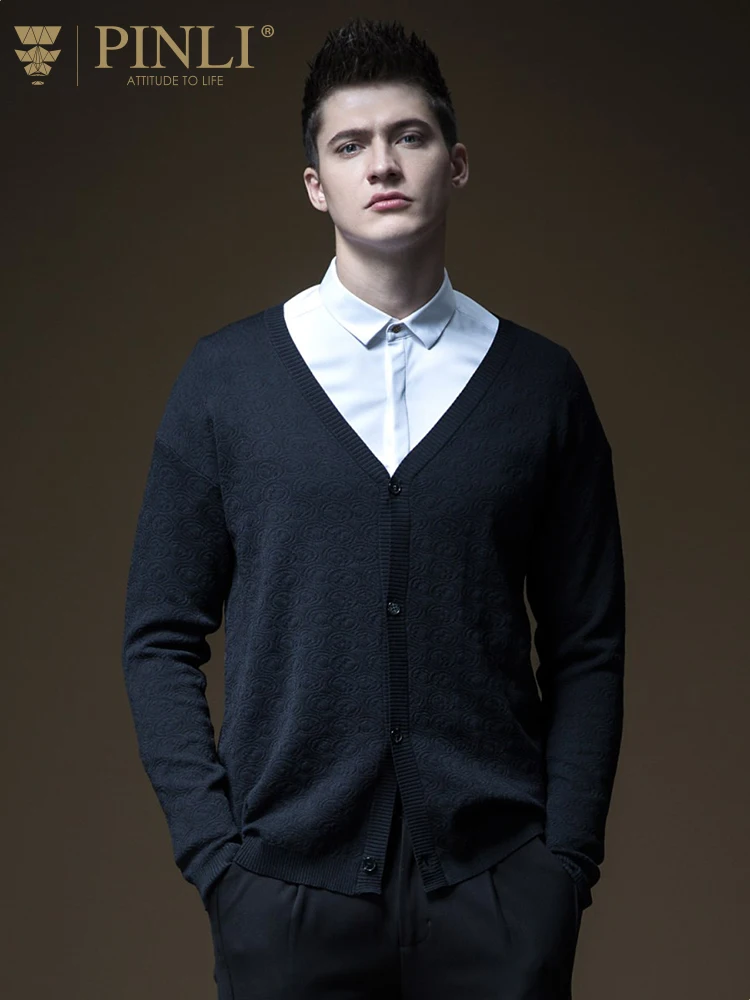 

Agasalho Masculino The New Spring Men's Clothing Jacquard Knit Cardigan V-neck Sweater Of Cultivate Morality Top B191110169