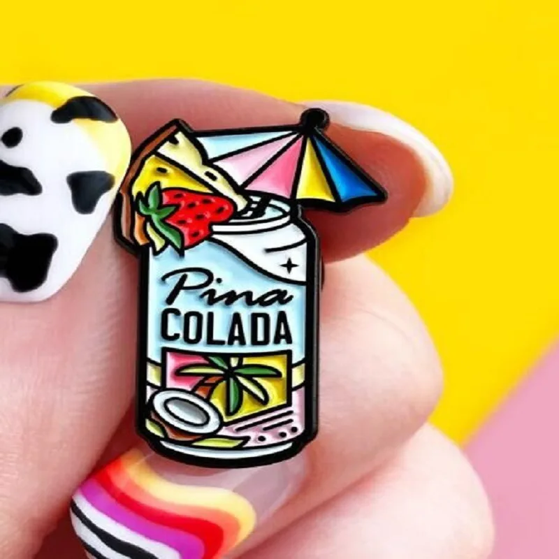 Креативная цветная Коктейльная Брошь для женщин PINA COLADA модная рубашка куртки