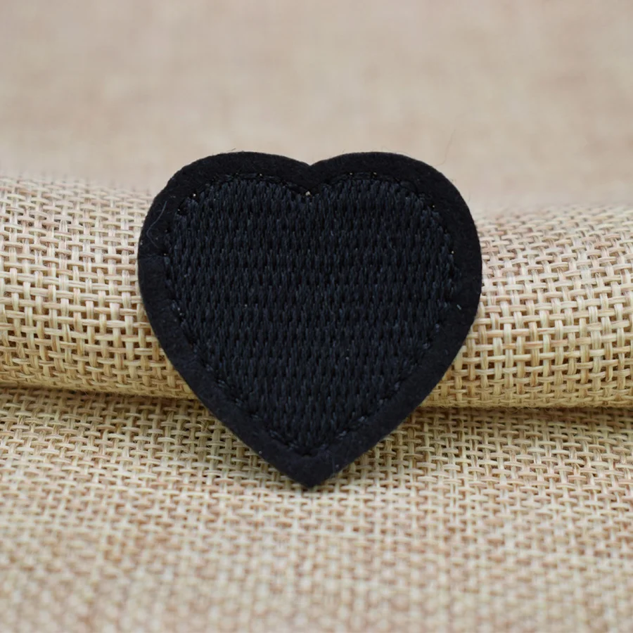 10 шт. вышитая аппликация в виде черного сердца для одежды | Дом и сад