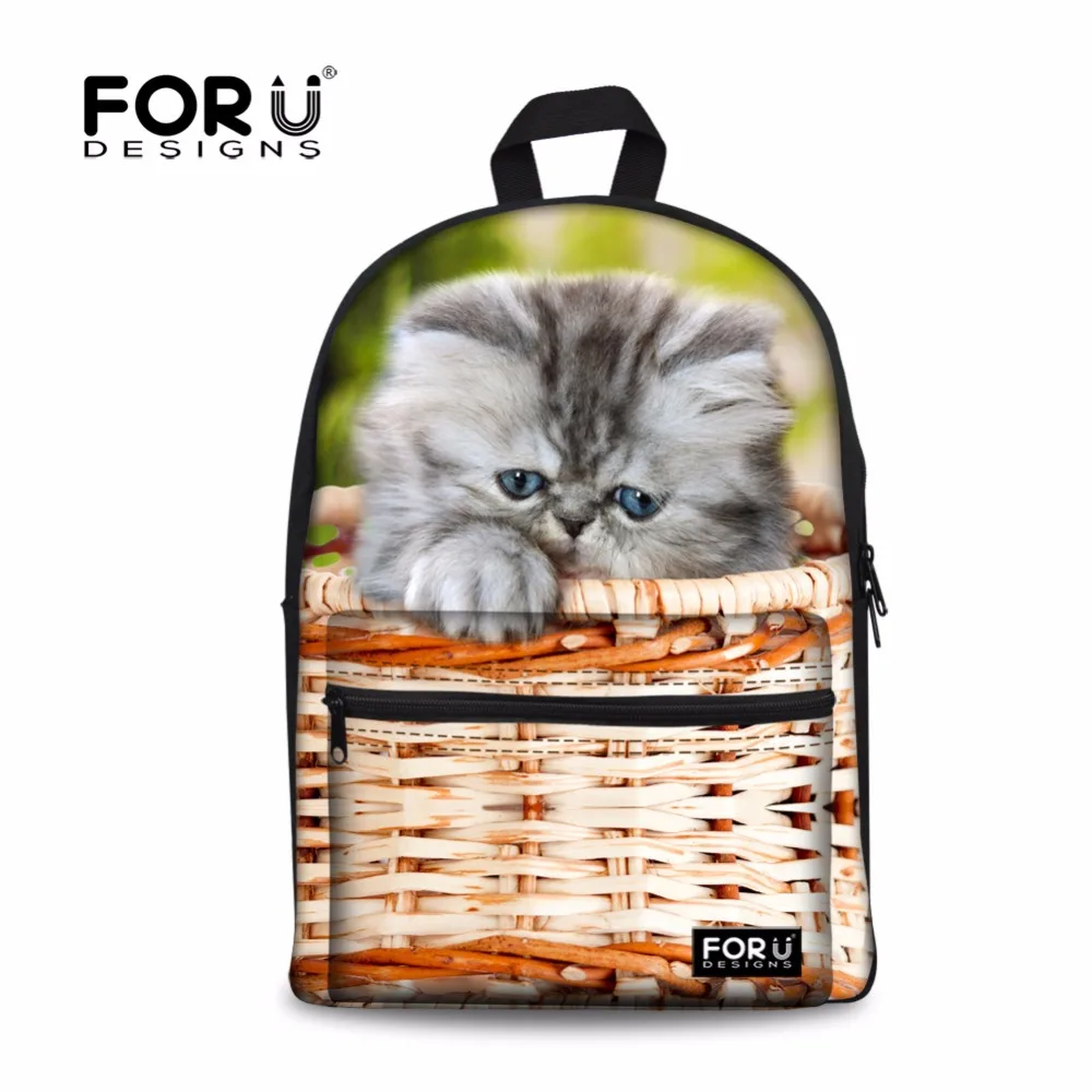 Школьный портфель с милым рисунком котенка и животного уникальные детские