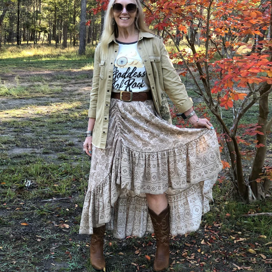 TEELYNN макси юбки в стиле бохо вискоза Женская юбка Lioness Rouched Цветочная длинная с