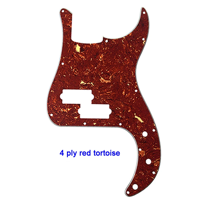 4 ply red tortoise Pleroo гитарные части 13 отверстий накладки для Fender США/Мексика стандарт P бас Стиль гитары царапины пластины без фермы стержень отверстие - Цвет: 4 ply red tortoise