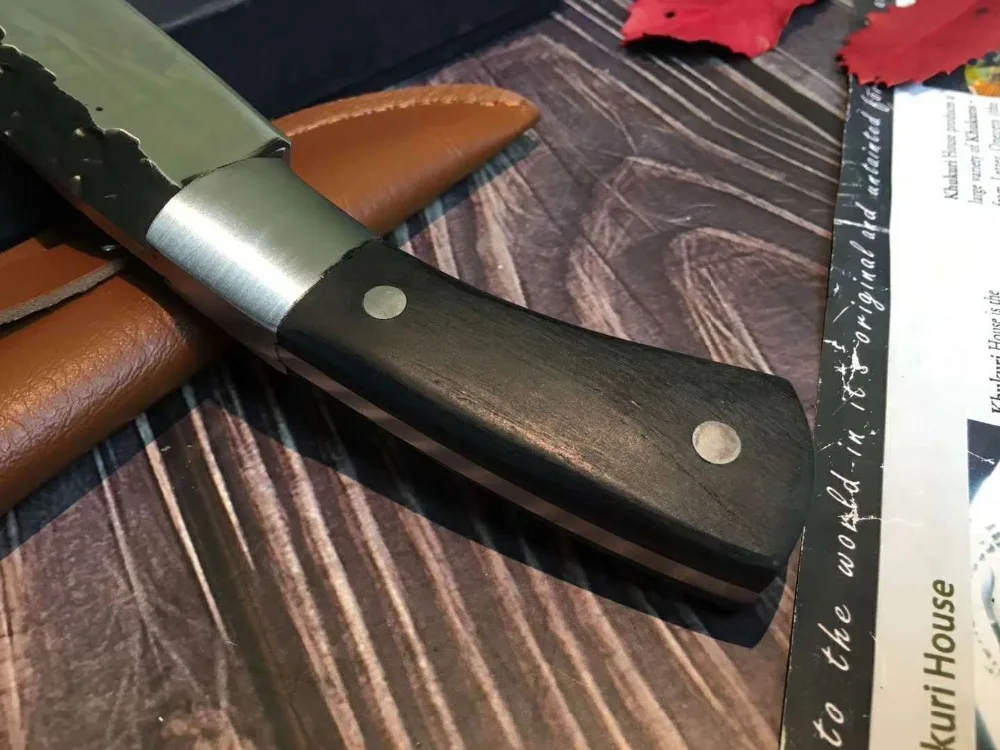 Прямой ручной Кованый дамасский стальной узор охотничий нож выживания тактический нож с неподвижным клинком нож 58HRC ebony Ручка