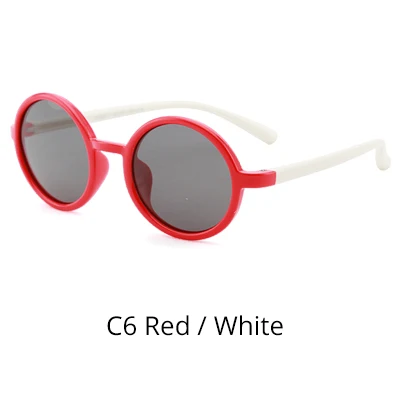 Red - White Ralferty/ Новые поляризованные солнцезащитные очки для детей, мальчиков и девочек, модные круглые солнцезащитные очки для младенцев, UV400 очки, детские оттенки K8232 - Цвет линз: Red - White
