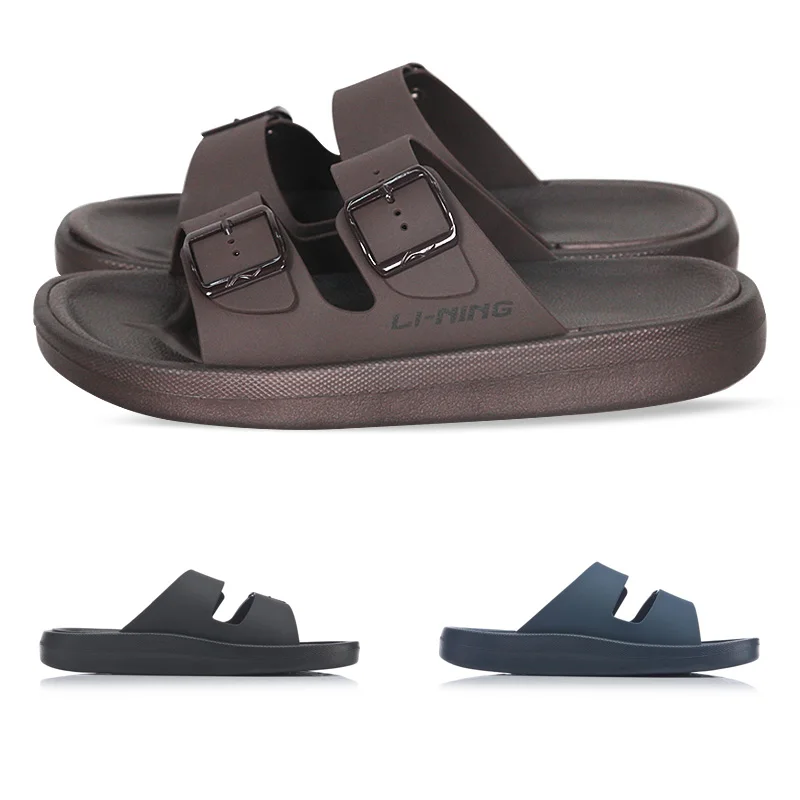 Li Ning/мужские пляжные и уличные сандалии Дышащие стильные тапочки подкладочный
