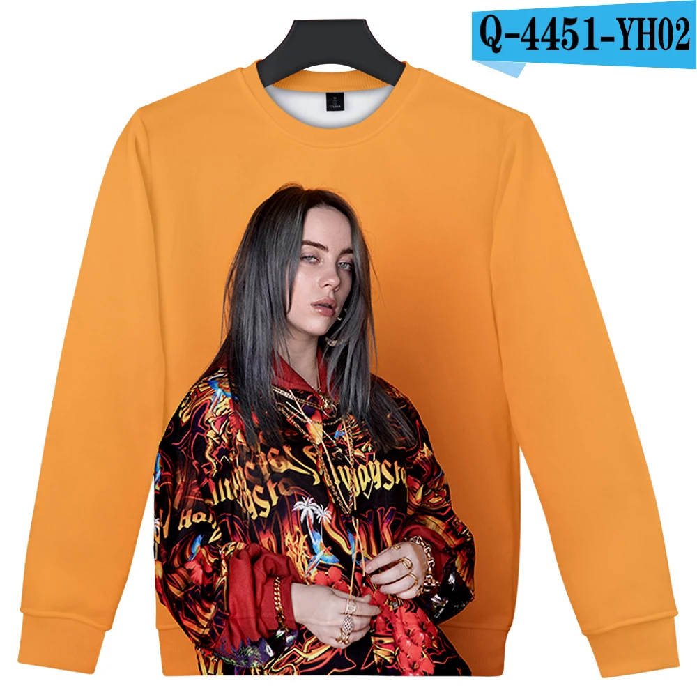 Frdun Tommee 3D Billie Eilish классная Женская/мужская повседневная одежда с принтом, горячая Распродажа, повседневные весенние k-pop толстовки, свитшоты размера плюс - Цвет: YH02-1-1