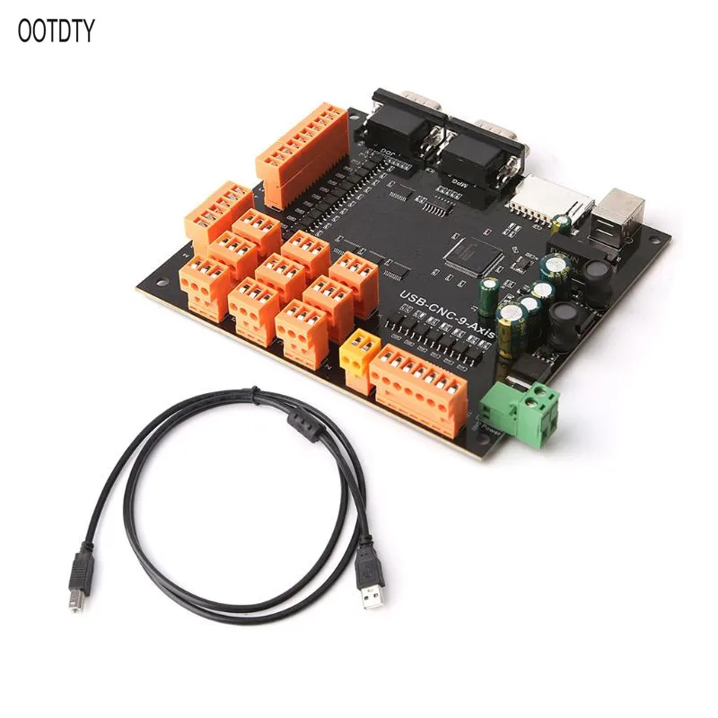 USB 9 Axis 100 кГц чпу шаговый двигатель контроллер коммутационная плата с MPG интерфейсом для гравировального станка