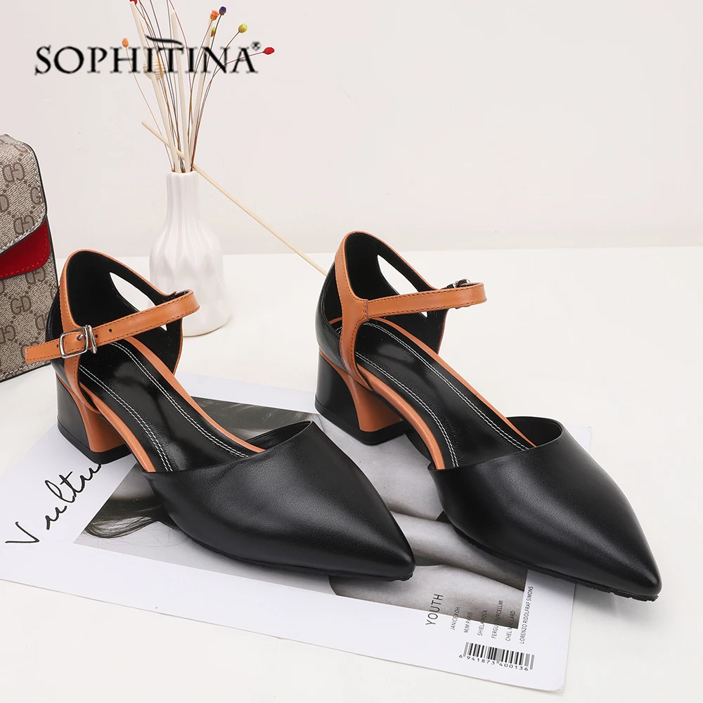 SOPHITINA/удобные босоножки с закрытой пяткой Уникальные из натуральной кожи