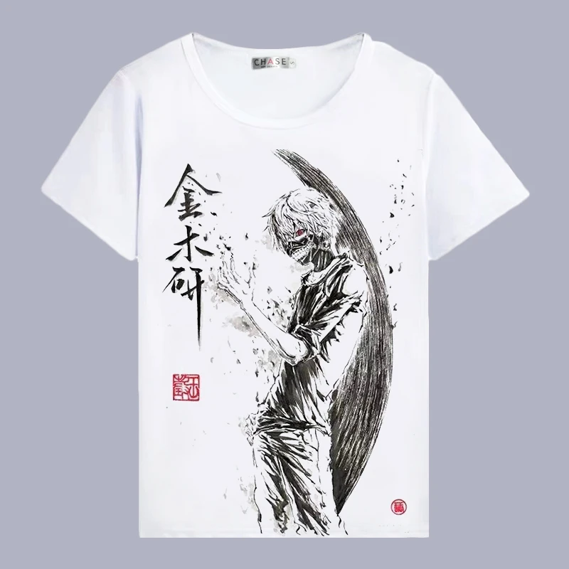 Футболка для костюмированной вечеринки Tokyo Ghoul футболка японского аниме Kaneki Ken