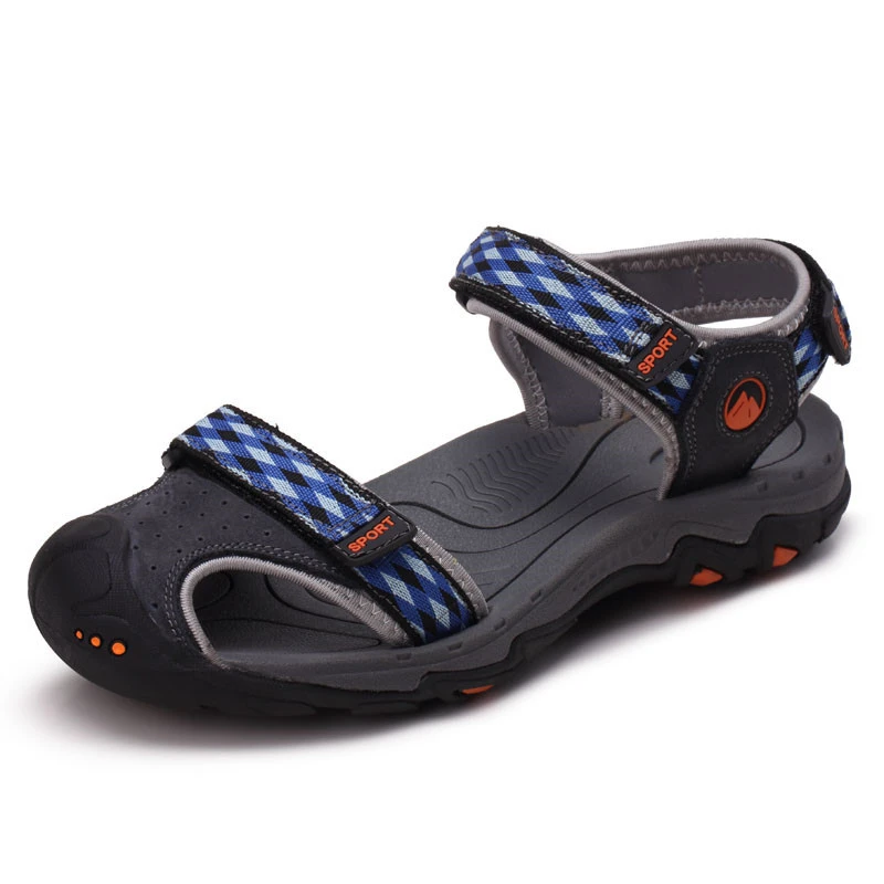 Мужские сандалии на липучке с закрытым носком Мужская Летняя обувь для вождения