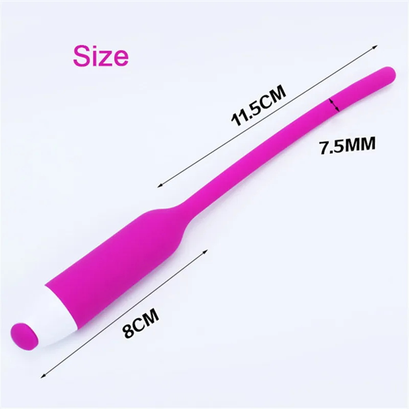 Clomedsx Silicone 7 Speed Vibrating Urethral Sound Catheters Male Chastity Device Toys Urethra Stimulation | Красота и здоровье