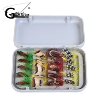 fly fishing flies kit 20pcs 4 colors fly fishing lures bass salmon trouts flies drywet fishing feather bait with fly box