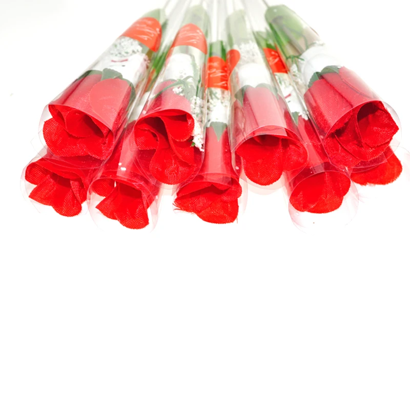 24 шт. искусственный букет с красными розами и маленьким медведем | Дом сад