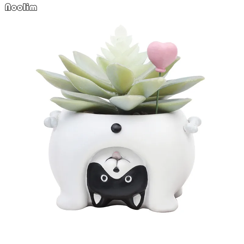 Перевернутые животные полимерные горшки для суккулентов Zakka милые мини цветов